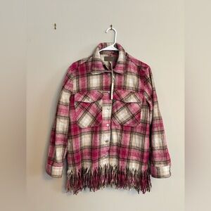 NWT Blank NYC Woodstock Fringe Shacket size small